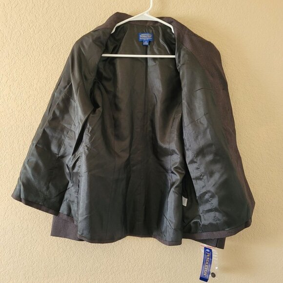 Pendleton Womens 100% Virgin Wool Brown Blazer Size 12 4 Button Front Nwt - Picture 8 of 9